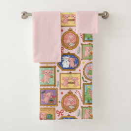 Christmas axolotl Bath towels set Bad Handdoek