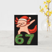Christmas Axolotl Dabbing 67 Meme Six Seven Funny  Kaart (Gele Bloem)