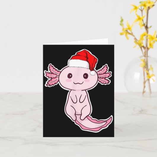 Christmas Axolotl  Kaart (Gele Bloem)