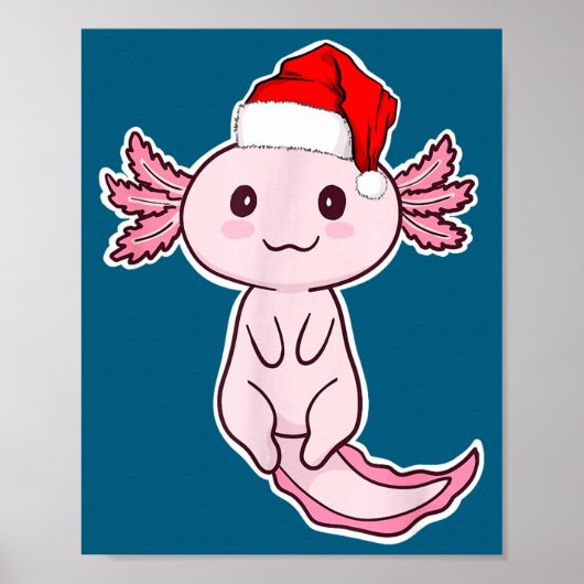Christmas Axolotl  Poster (Voorkant)