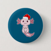 Christmas Axolotl  Ronde Button 5,7 Cm (Voorkant)
