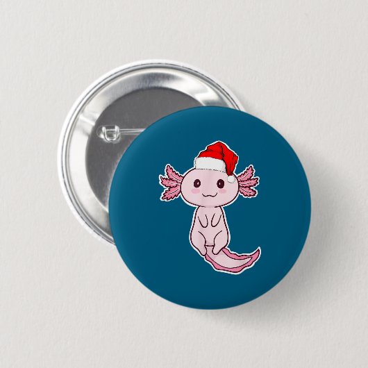 Christmas Axolotl  Ronde Button 5,7 Cm (Voorkant /achterkant)