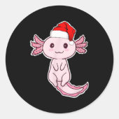 Christmas Axolotl  Ronde Sticker (Voorkant)