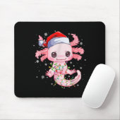 Christmas Axolotl Santa Hat Lights Japanese Cute A Muismat (Met muis)