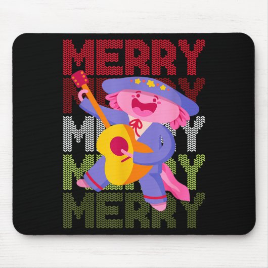 Christmas Axolotl Ugly Sweater Funny Christmas Sno Muismat (Voorkant)