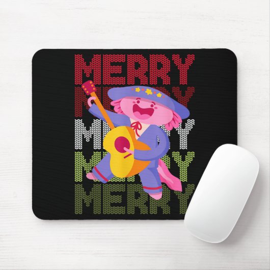 Christmas Axolotl Ugly Sweater Funny Christmas Sno Muismat (Met muis)