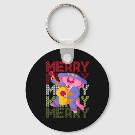 Christmas Axolotl Ugly Sweater Funny Christmas Sno Sleutelhanger (Voorkant)