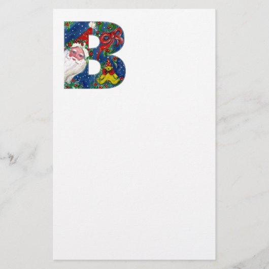 CHRISTMAS B BRIEF / SANTA CLAUS MET RODE RIBBON BRIEFPAPIER (Voorkant)