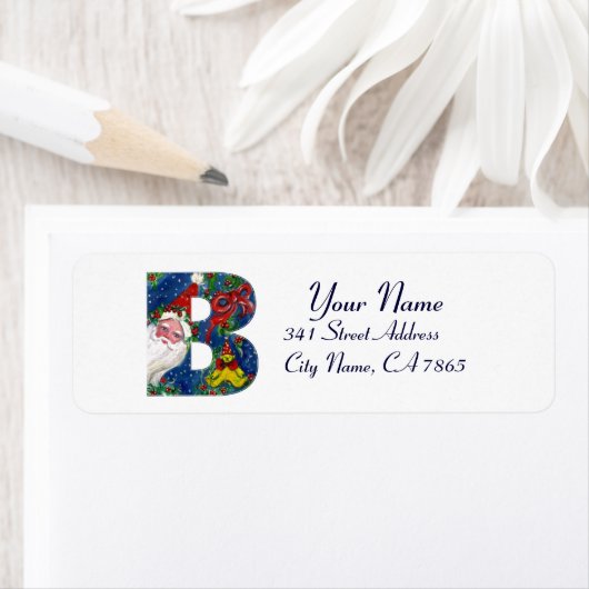 CHRISTMAS B BRIEF / SANTA CLAUS MET RODE RIBBON ETIKET (Insitu)