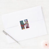 CHRISTMAS B BRIEF / SANTA MET VIOLIN MONOGRAM RONDE STICKER (Envelop)