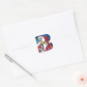 CHRISTMAS B BRIEF / SANTA MET VIOLIN MONOGRAM RONDE STICKER (Envelop)