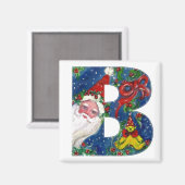 CHRISTMAS B-BRIEF / SANTA RED RIBBON MONOGRAM MAGNEET (Voorkant / Achterkant)