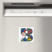 CHRISTMAS B-BRIEF / SANTA RED RIBBON MONOGRAM MAGNEET (Insitu (Vaatwasser))