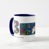 CHRISTMAS B-BRIEF / SANTA RED RIBBON MONOGRAM MOK (Voorkant links)