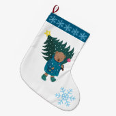 Christmas Baby Bear Christmas Tree Snowflakes.  Grote Kerstsok (Voorkant (Hangend))
