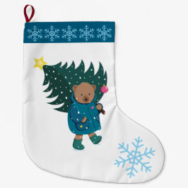 Christmas Baby Bear Christmas Tree Snowflakes.  Grote Kerstsok