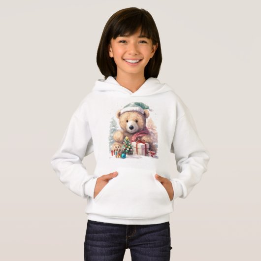 Christmas baby bear  hoodie for kids (Voorkant volledig)