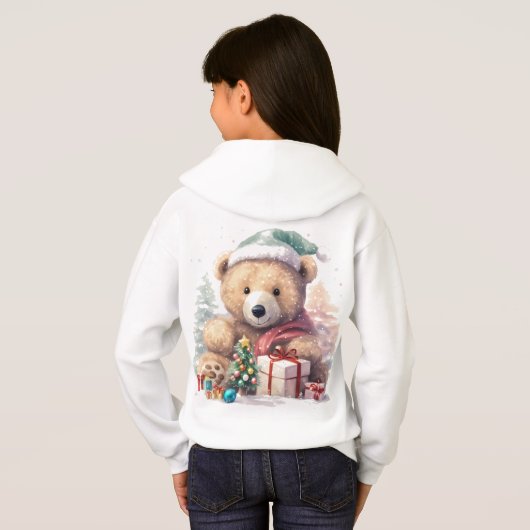 Christmas baby bear  hoodie for kids (Achterkant volledig)