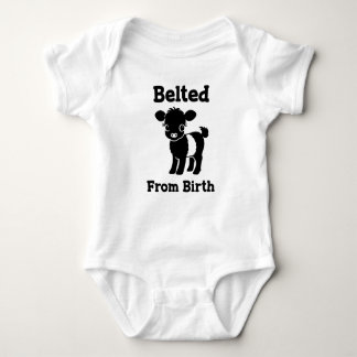Christmas Baby Beltie Farmer Belted Galloway Cow Romper