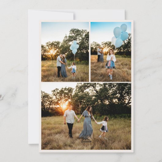 Christmas Baby Boy Announcement Blue Bow Feestdagenkaart (Achterkant)