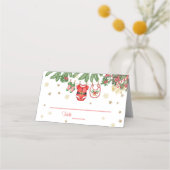 Christmas Baby Clothes Line Place Card Plaatskaartje (Voorkant)