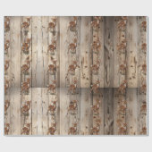 Christmas Baby Fawn Rustic Wood Cadeaupapier (Vlak)