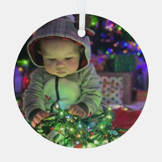Christmas Baby Glas Ornament (Achterkant)