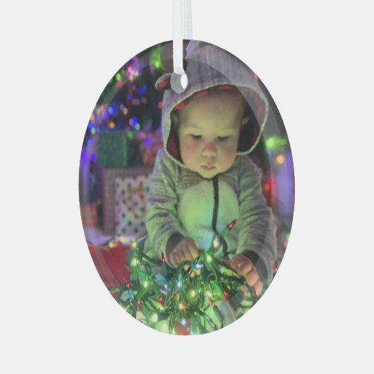 Christmas Baby Glas Ornament (Voorkant links)