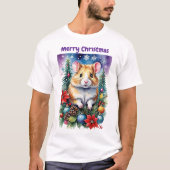 Christmas Baby Hampster Purple Night & Ornaments T-shirt (Voorkant)