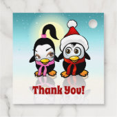 Christmas Baby Penguins Bedankjes Labels (Achterkant)