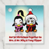 Christmas Baby Penguins Bedankjes Labels (Voorkant)