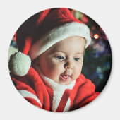 Christmas Baby Photo Template Ronde koelkast Magneet (Voorkant)