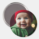 Christmas Baby Photo Template Ronde koelkast Magneet (Voorkant / Achterkant)