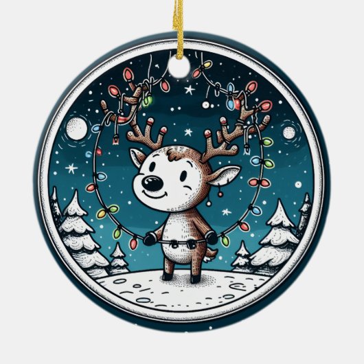 Christmas Baby Reindeer Ornament (Achterkant)