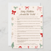 Christmas Baby Shower Baby Traditions Game Card Kaart (Voorkant)