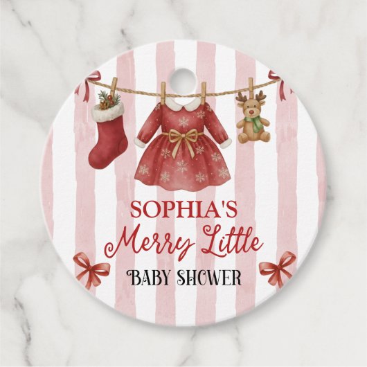 Christmas Baby Shower  Bedankjes Labels (Voorkant)