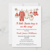 Christmas Baby shower Boy | Santa Baby Invitation Kaart (Voorkant)