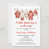 Christmas Baby shower Boy | Santa Baby Invitation Kaart (Voorkant)