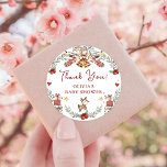 Christmas Baby shower Dank u voor Classic Round Ronde Sticker<br><div class="desc">Kerst Baby shower Dank u voor Classic Ronde Classic Ronde Sticker</div>