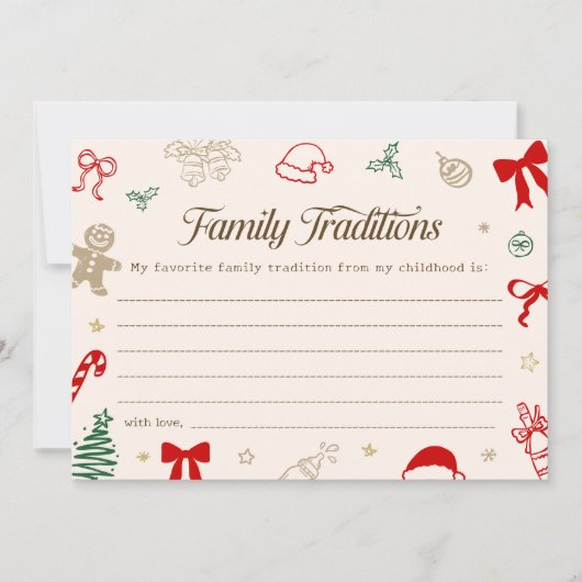 Christmas Baby Shower Family Traditions Game Card Kaart (Voorkant)