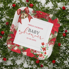Christmas baby shower festive   papieren bordje