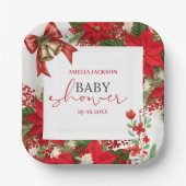 Christmas baby shower festive   papieren bordje (Voorkant)