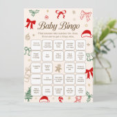 Christmas Baby Shower Find the Guest Downloadable Kaart (Staand voorkant)