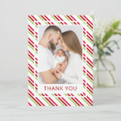 Christmas Baby shower Foto Dank u kaart (Staand voorkant)