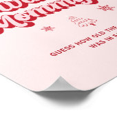 Christmas Baby shower Game Hoe oud was mama Poster (Hoek)