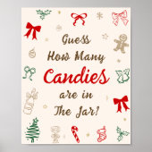 Christmas Baby Shower Guess How Many Candies Poster (Voorkant)