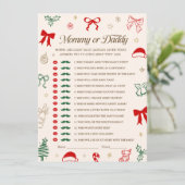 Christmas Baby Shower Guess Who Game DOWNLOADABLE Kaart (Staand voorkant)