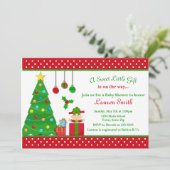 Christmas Baby shower Invitation Boy Girl Kaart (Staand voorkant)