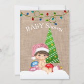 Christmas Baby shower Invitation Girl Kaart (Voorkant)
