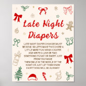 Christmas Baby Shower Late Night Diapers  Poster (Voorkant)